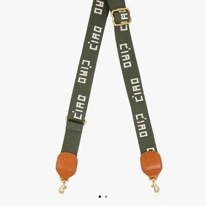 Green Strap with Ciao Text and Gold Accents